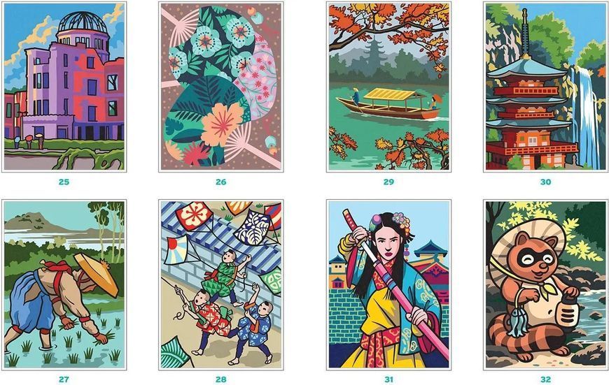 Розмальовка Дісней за номерами - Tresors du Japon (Скарби Японії) | Coloriages mysteres Disney Hachette Japon фото