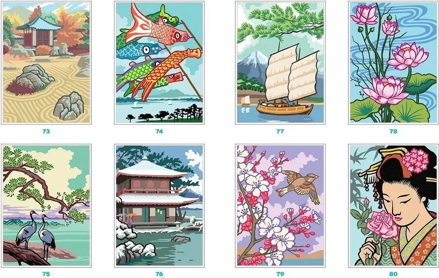 Розмальовка Дісней за номерами - Tresors du Japon (Скарби Японії) | Coloriages mysteres Disney Hachette Japon фото