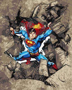 Картина за номерами Superman: Крізь каміння KHO5243 фото