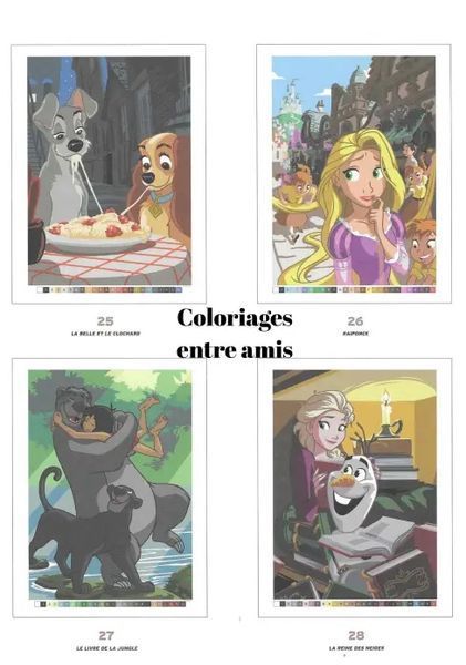 Розмальовка Дісней по номерам - Grands classiques mysteres (Блок великої класики) | Coloriages Disney Hachette Grand bloc фото
