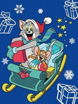 Картина за номерами Tom and Jerry: на санчатах KHO6859 фото