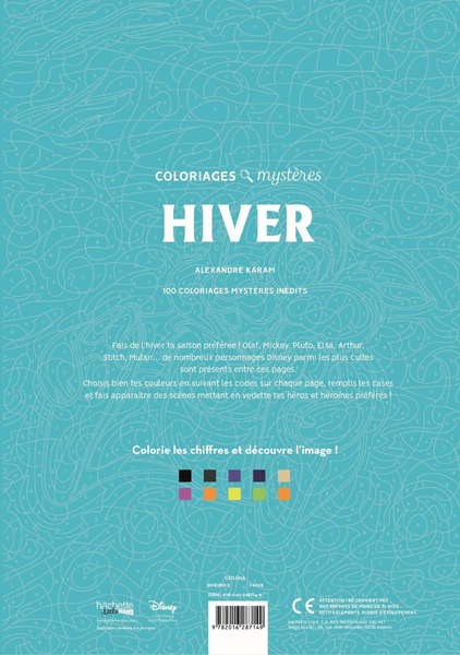 Розмальовка Дісней по номерам - Hiver (Зима) | Coloriages mysteres Disney Hachette Hiver фото