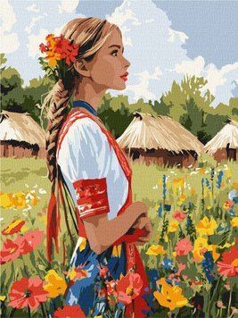 Картина за номерами Гарна українка KHO8485 фото