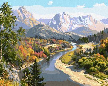 Картина за номерами Осінь в горах KHO2848 фото