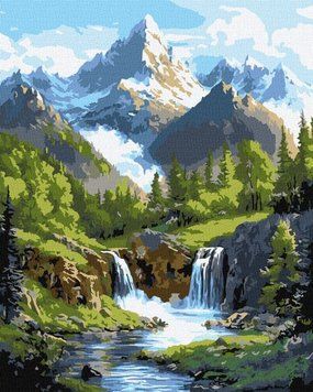 Картина за номерами Краєвиди гір KHO6401 фото