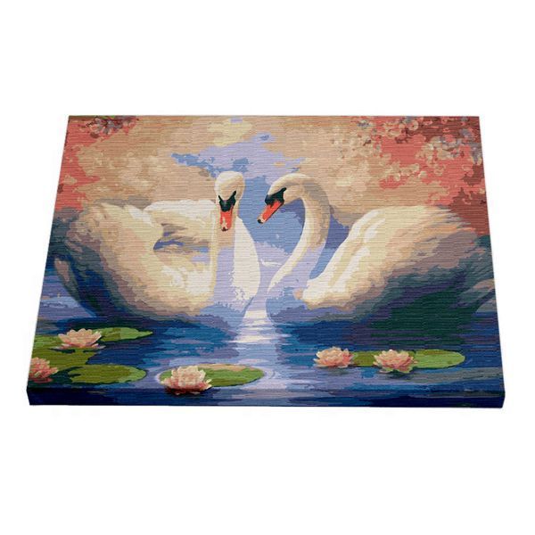 Картина за номерами "Білі лебеді" 40x50см RB-0002 фото