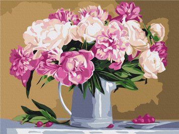 Картина за номерами Натюрморт з піонами RBS29775 фото