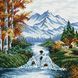 Алмазна мозаїка "Гірська річка" на підрамнику, 30x30см TTP604 фото 1